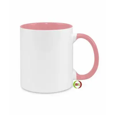 11oz Sublimation Mug for heat press inner/Handle-- Pink, View more
