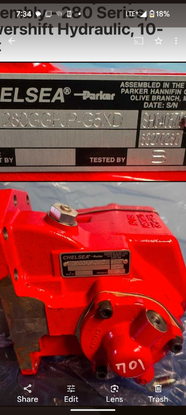 Chelsea hydraulic power take off PTO Aseembly in Farming Equipment in Sudbury