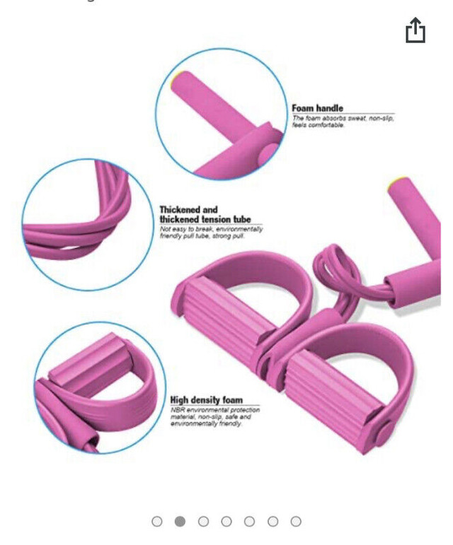 Pedal Resistance Bands, Lychee 4 Tube Elastic Rally Rope Fitness in Other in Winnipeg - Image 2