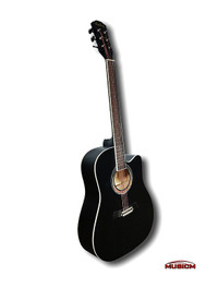 Acoustic Guitar with Cutaway Matte Black Full Size 41 inch