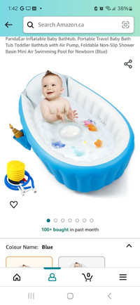 Panda Ear Inflatable baby bath tub with air pump