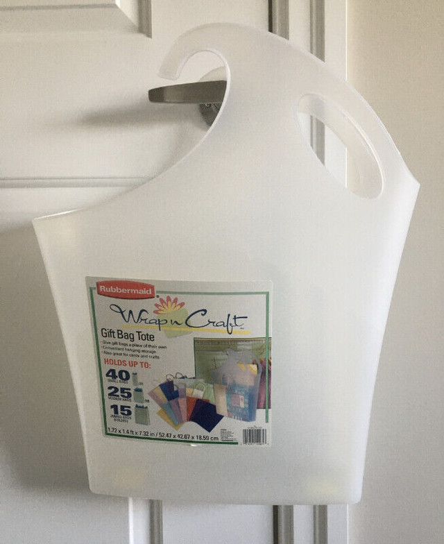 Gift bag storage online tote by rubbermaid