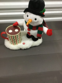 Gemmy snowman sing hot cocoa marshmallows sing