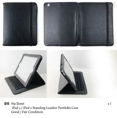 Hip StreetiPad 3 / iPad 2 Standing Leather Portfolio Case, View more