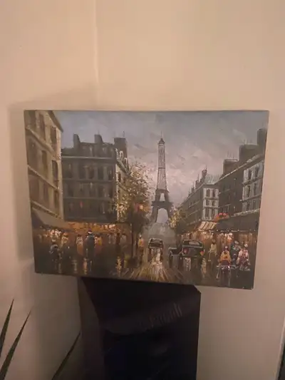 Original Painting of Paris oil, purchased in Paris.