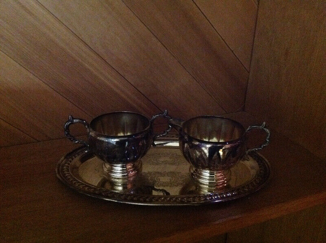 Sterling Silver Cream and Sugar Set with Tray 1940's in Arts & Collectibles in Vernon