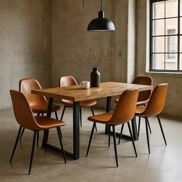 Leather Dining Chair with Washable PU Cushion