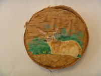 WHITETAIL FAWN Birch Bark Painting