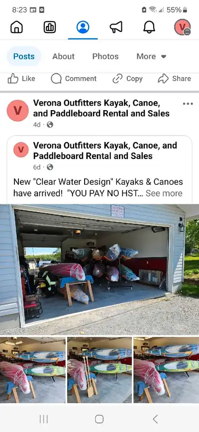 VERONA OUTFITTERS...NO HST Clear Water Design Dealer Kayaks, Canoe, Paddleboards Sales and Rentals I...