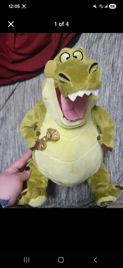 Disney Store Exclusive MC Louis Alligator Plush The Princess And The Frog 13"