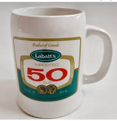 Vintage Labatt's 50 Ale Beer Tall Stoneware Stein - Rare - NEW!, View more
