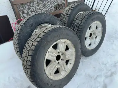 Rims are 6x139.7 came off a Chevy 1500 Tires are 265/65R18 Motormaster Eliminator Xtrail AT Tires on...
