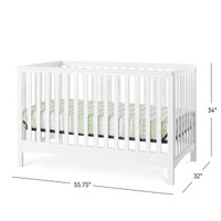 White Crib w/ Non-Toxic Paint (waterproof mattress included)