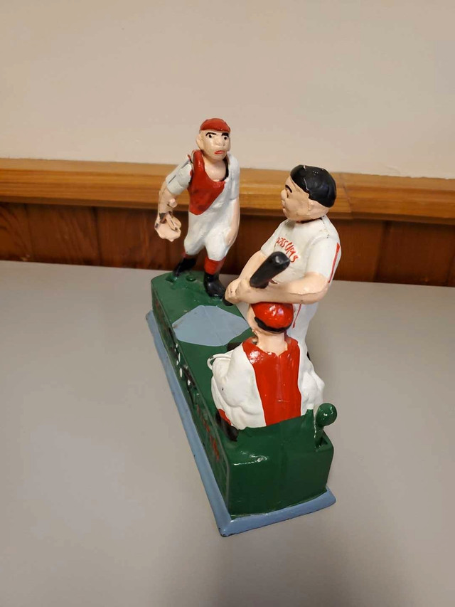 Vintage Cast Iron Mechanical Bank Baseball Hometown Battery Pitc in Toys & Games in St. Catharines - Image 2