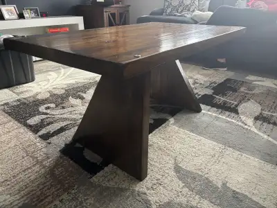 butcher block style coffee table real wood, View more