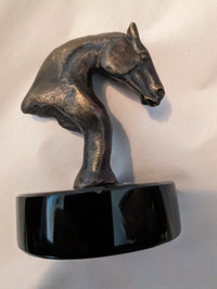Signed bronze 3 inch Coste Horse Head Sculpture