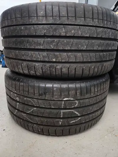 Selling a pair (2) 295 30 20 porelli zero tires. Tires have 8.5/32nds tread left. DOT date us 2921....