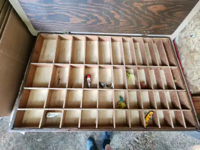 Tackle Box Custom Made Plywood 44 Compartments With Contents, View more