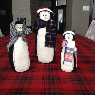 Snowman Family, Hand Made/Felt Group of Three. in Holiday, Event & Seasonal in Winnipeg