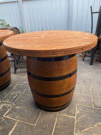 Whiskey barrel tables - starting $165