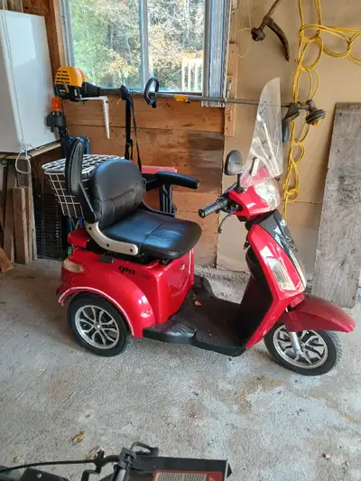 Scooter électrique acheté neuf, un seul propriétaire , vitesse 25 km/hre, 48 volts,autonomie 25 km....