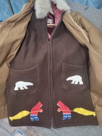 Authentic Inuvik Virgin Wool Parka Arctic Eskimo Fur coat