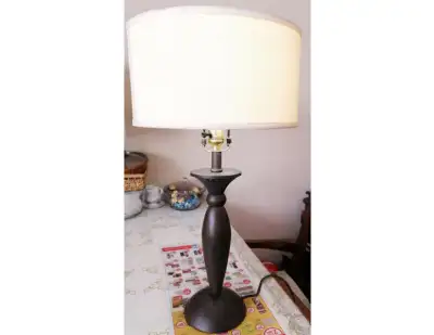 METAL BRASS TABLE LAMP 26" TALL, View more