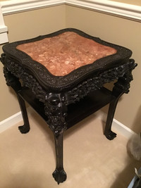 Antique Carved Chinese Marble Table