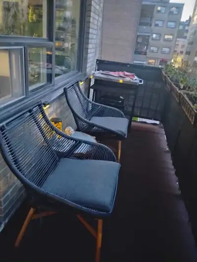 large wicker chairs for balcony with table new, View more