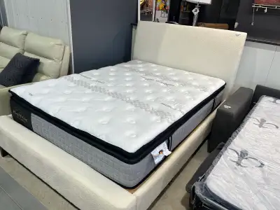 Queen Bed Frame with Mattress - floor model, View more