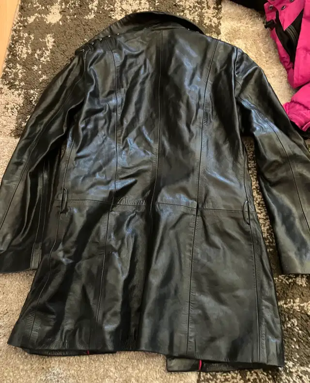 3 winter coats + 1 leather coat for women, $20, medium size.63234604122497123