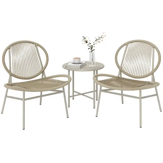 Rattan Bistro Set, 3 Pieces Wicker Patio Furniture Set, Acapulco in Patio & Garden Furniture in Markham / York Region - Image 3