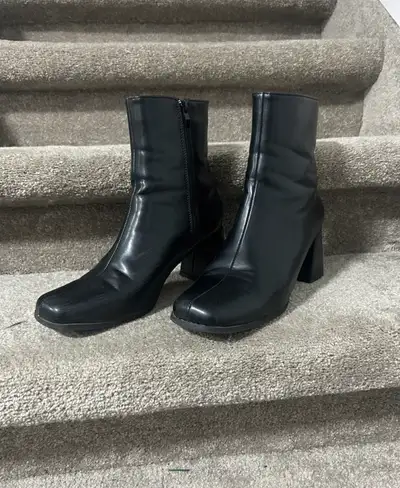 Black Ardene Block Heel Ankle Boots, View more