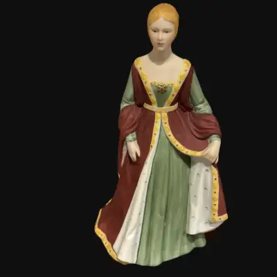 Exquisitely detailed Franklin Mint Porcelain figurine of Isabella of Spain. A 1982 hand painted Limi...