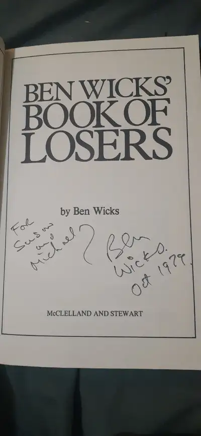Ben Wick's Book of loser. SIGNE by Ben Wick him self famous Cartoniste author ect Was a London-born...