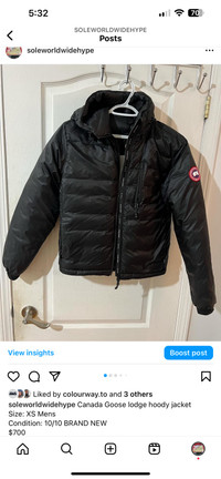Canada Goose lodge hoody jacket XS Mens10/10 $700