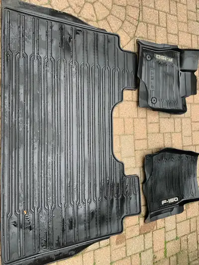 These are used Ford F-150 mats, perfect for protecting your truck's interior from mud, snow, and wha...