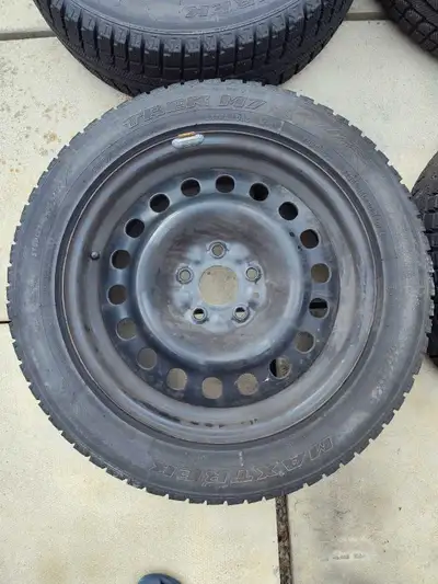 Set of 4 winter tires on steel rims. Purchased new Nov/2024 from 4tires. Tires: Maxtrek Trek M7 215/...