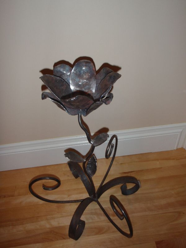 Metal Flower Candle Holder  (handmade locally) in Home Décor & Accents in Moncton