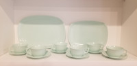 Vintage melamine 14 piece teacup  and tray set