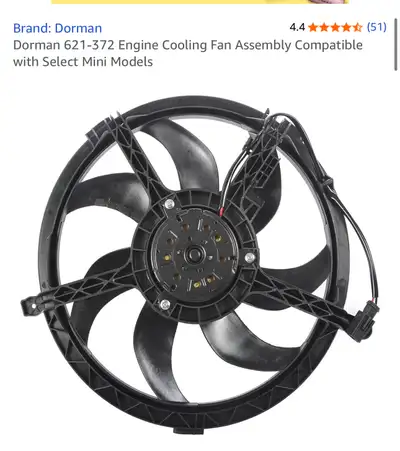 Dorman 621-372 Engine Cooling Fan Assembly Compatible with Select Mini Models 2013 MINI CLUBVAN 2007...