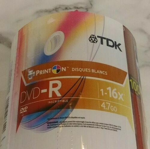 SOLD-----TDK DVD-R 1-16x 4.7 GB Recordable Disk, Sealed 100 Pack in CDs, DVDs & Blu-ray in Mississauga / Peel Region