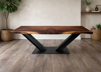 Dining table walnut live edge, View more