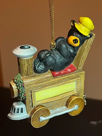 BearFoots ornament Train Conductor name plate, View more