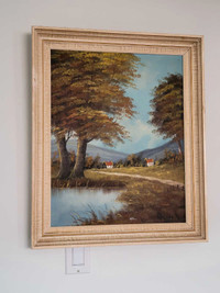 Art. Antique Oil Painting Signed. Paintings. 1970s 