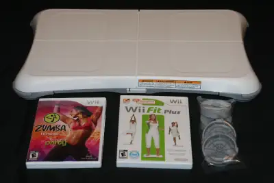 NINTENDO WII FIT PLUS PACKAGE: 1) OFFICIAL NINTENDO WII FIT PLUS GAMEAND BALANCE BOARD WITH 4 RISER...