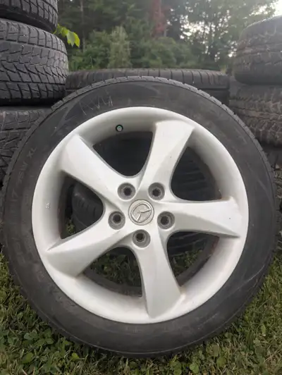 Size: 215/50R17 Model: ZLINE (performance summer tires) Tread: In good condition (see photo with coi...