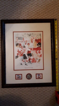 Team Canada Paul Henderson framed print with coin and stamps