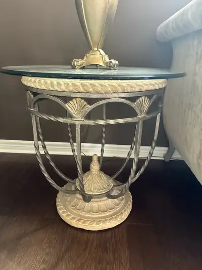 Side Table Stone and Metal, View more
