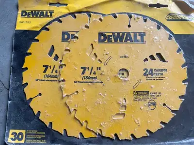 Pair of DeWALT 7 1/4" circular saw blades, View more
